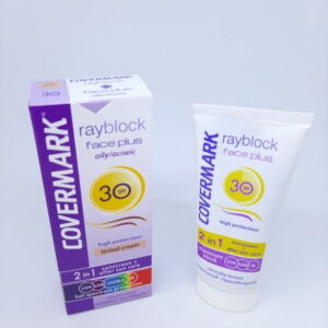 covermark rayblock face plus oily acneic teinté spf30 light beige 50ml