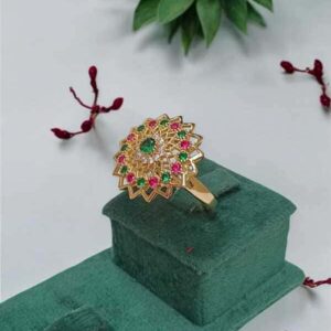 Bague majestueuse perles muticolores