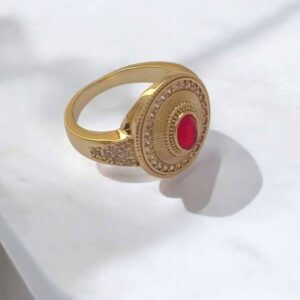 Bague beldi pierre rouge