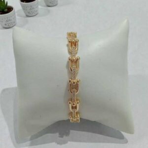 Bracelet cuivre plaqué or num18